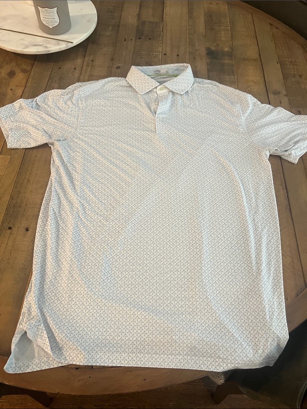 Men's Light Blue Micro-Print Polo — Performance Casual Shirt